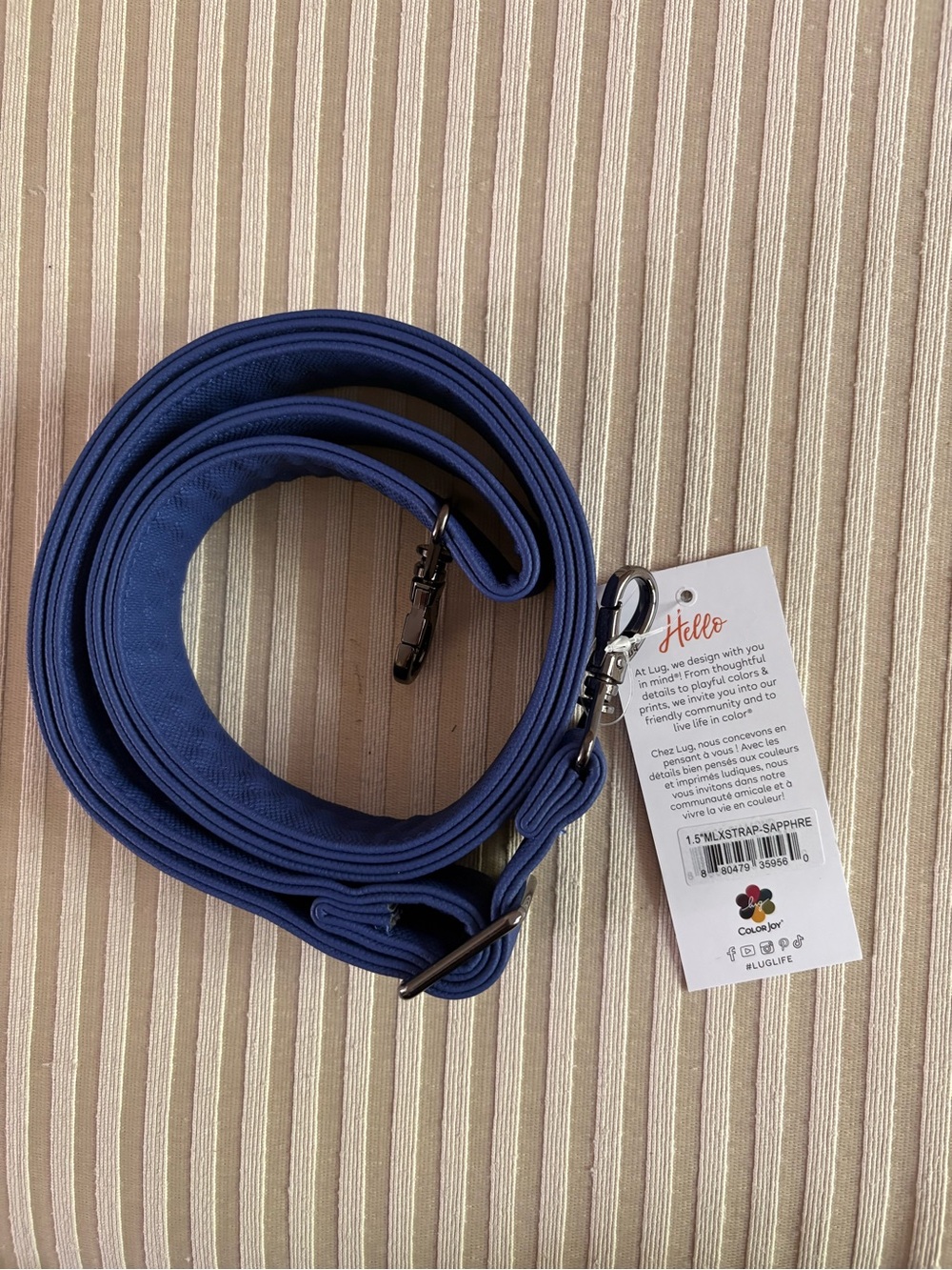 Lug Matte Luxe Adjustable Shoulder Strap Sapphire Blue NWT